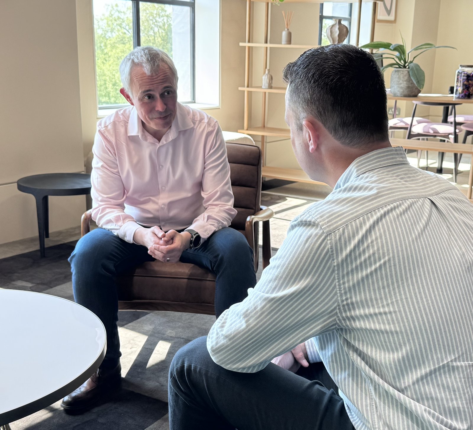 Matthew Dashper-Hughes in conversation with Rich Roberts during a coaching session – used by kind permission of Rich Roberts